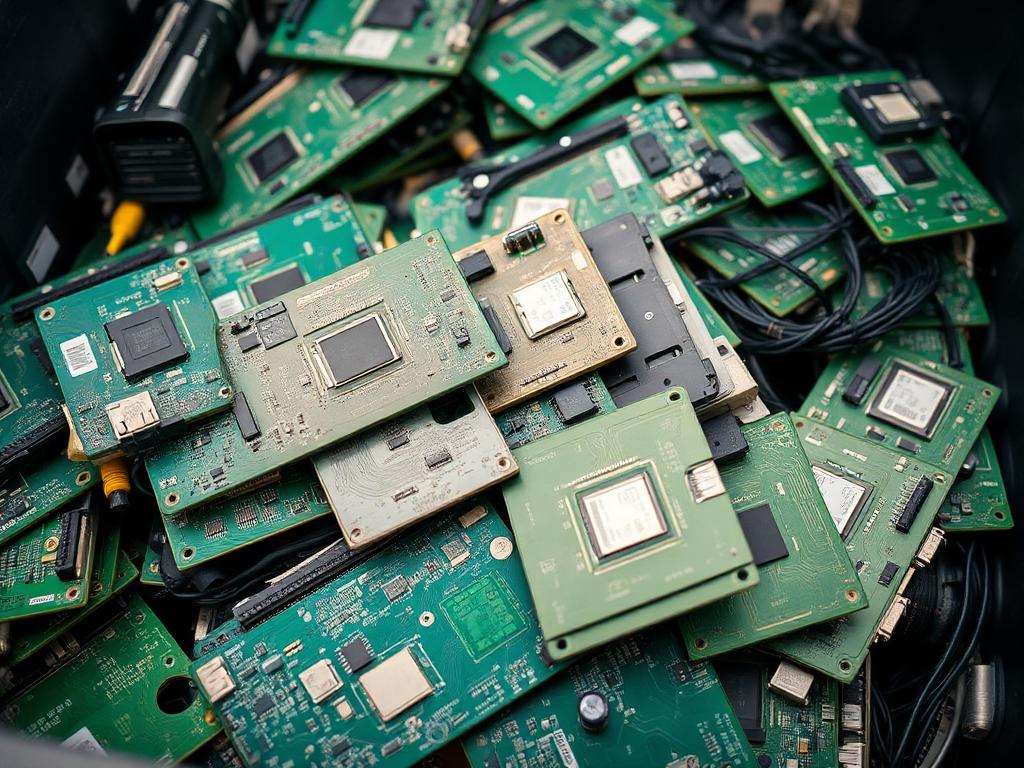 Circuit boards — e-Waste scrap ready for recycling