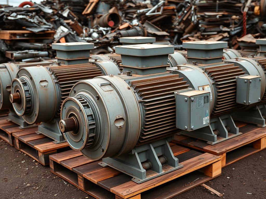 Large industrial motors — Electric Motors scrap ready for recycling
