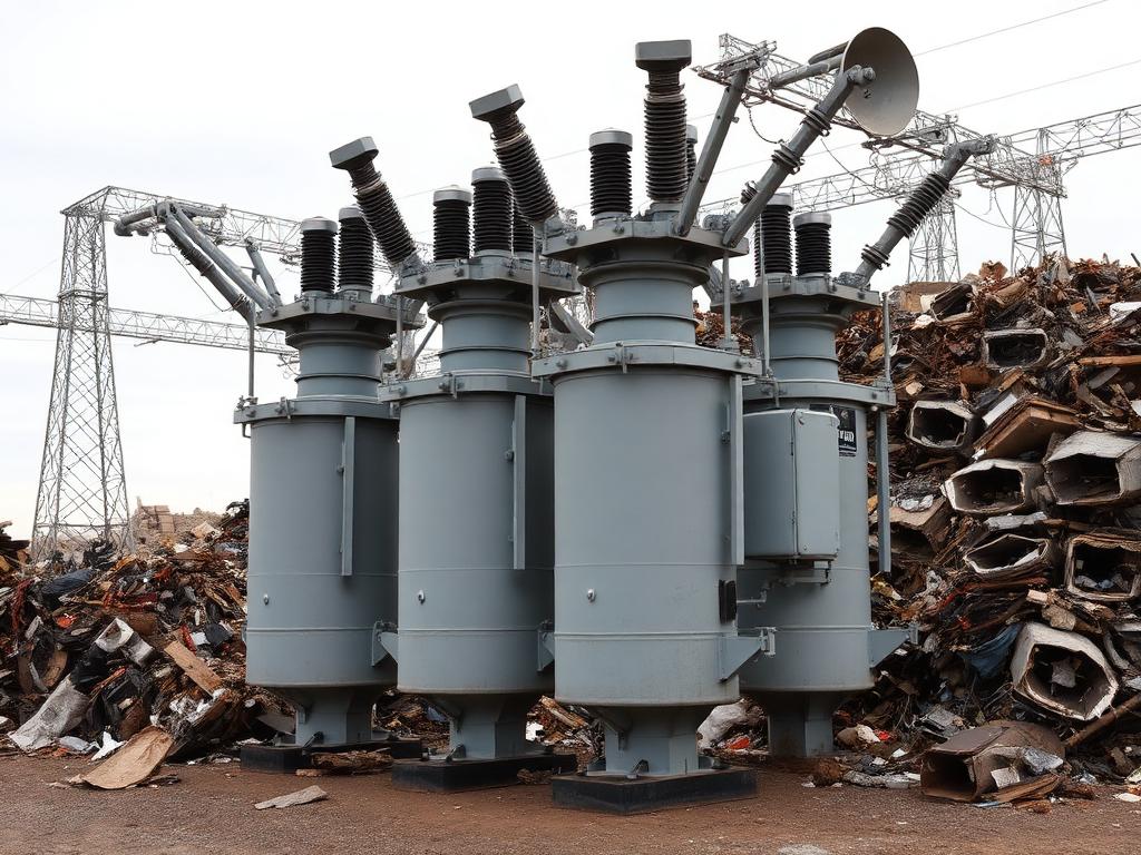 Large oil-filled transformers — Transformers scrap ready for recycling